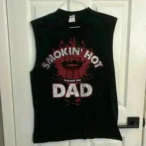 Smokin’ Hot Number One Dad! Hilarious BBQ sleeveless tshirt